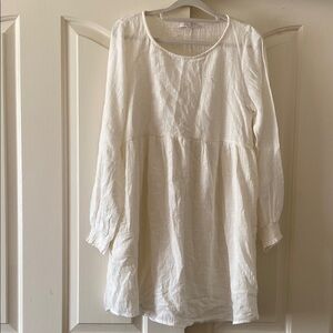 OlivaCeous Cream Midi Sleeve Dress. Size S